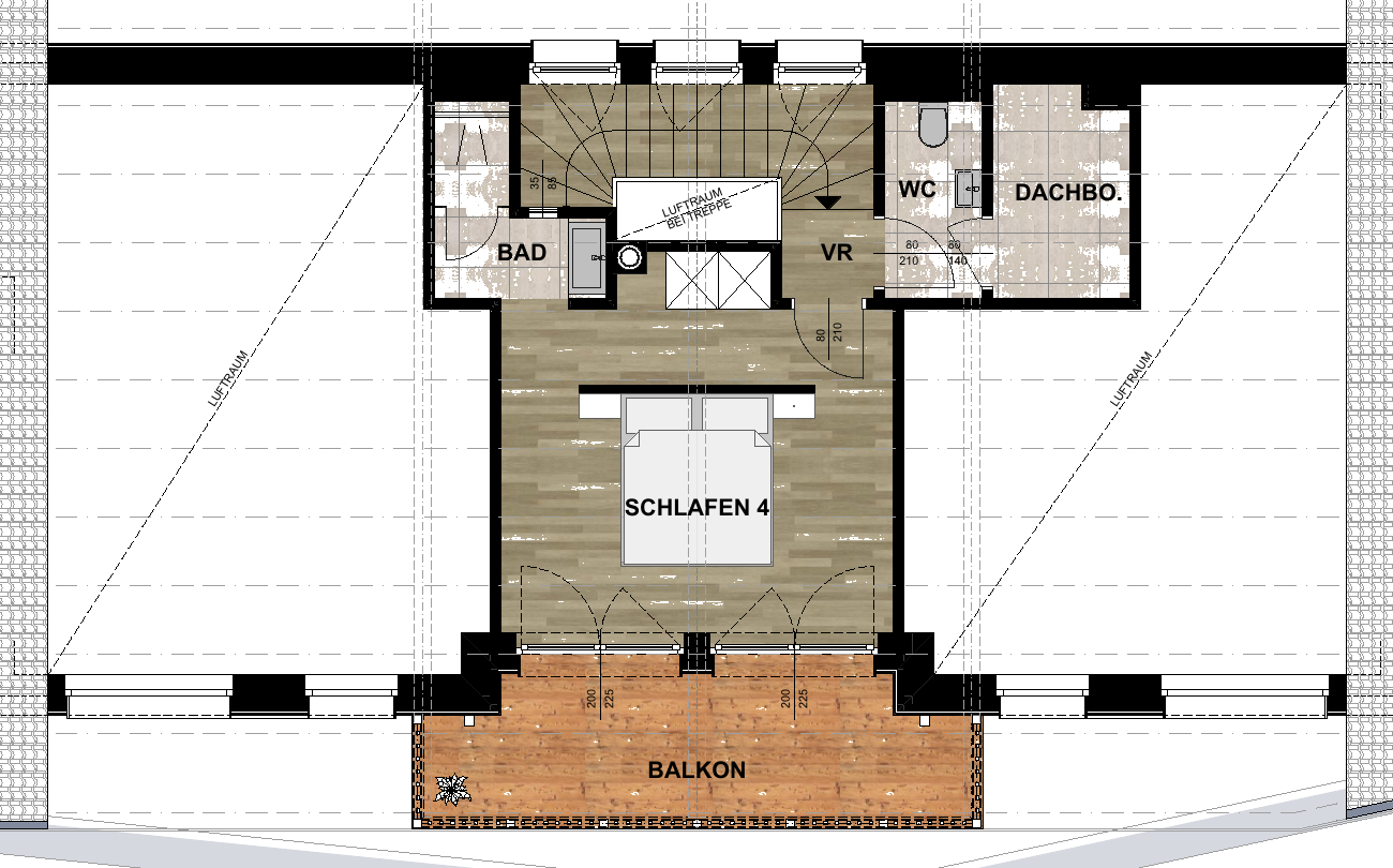 Grundriss Dachgeschoss – Chalet Hochkoenig in Maria Alm