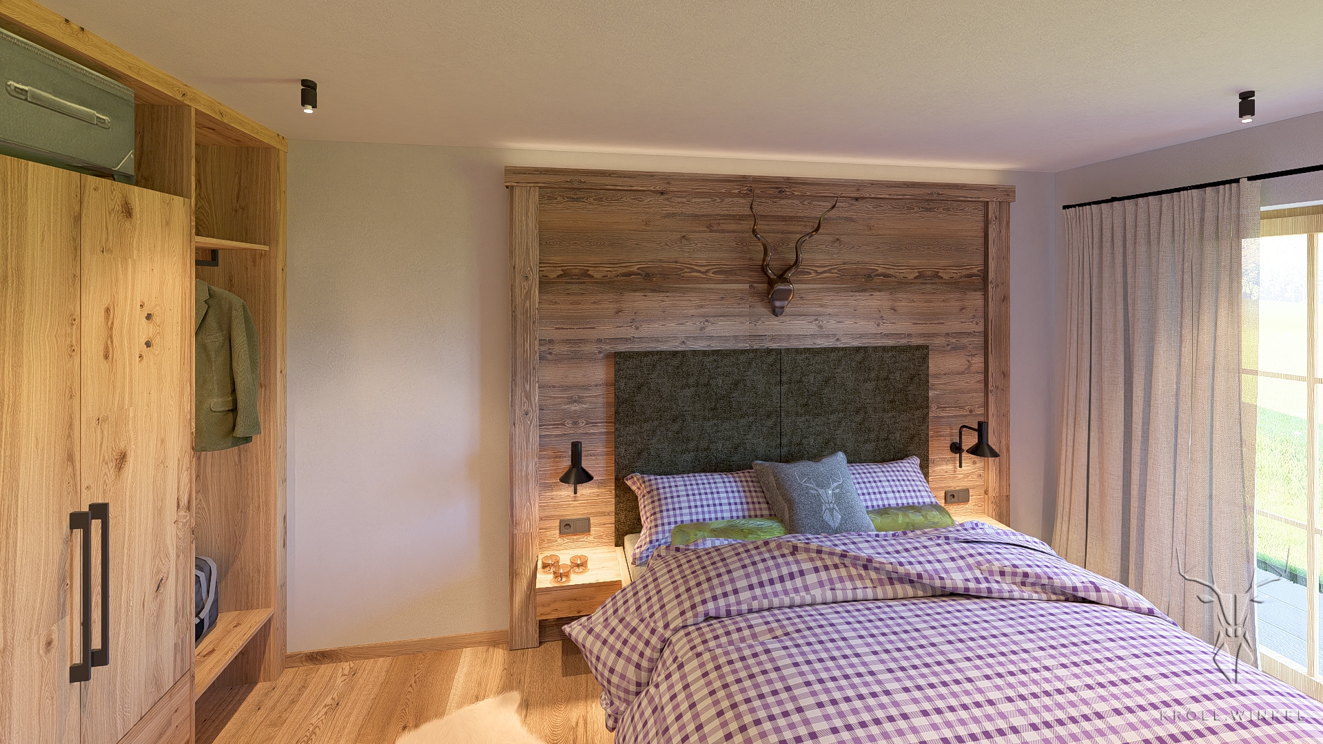 Schlafzimmer Erdgeschoss Chalet Hochkoenig in Maria Alm