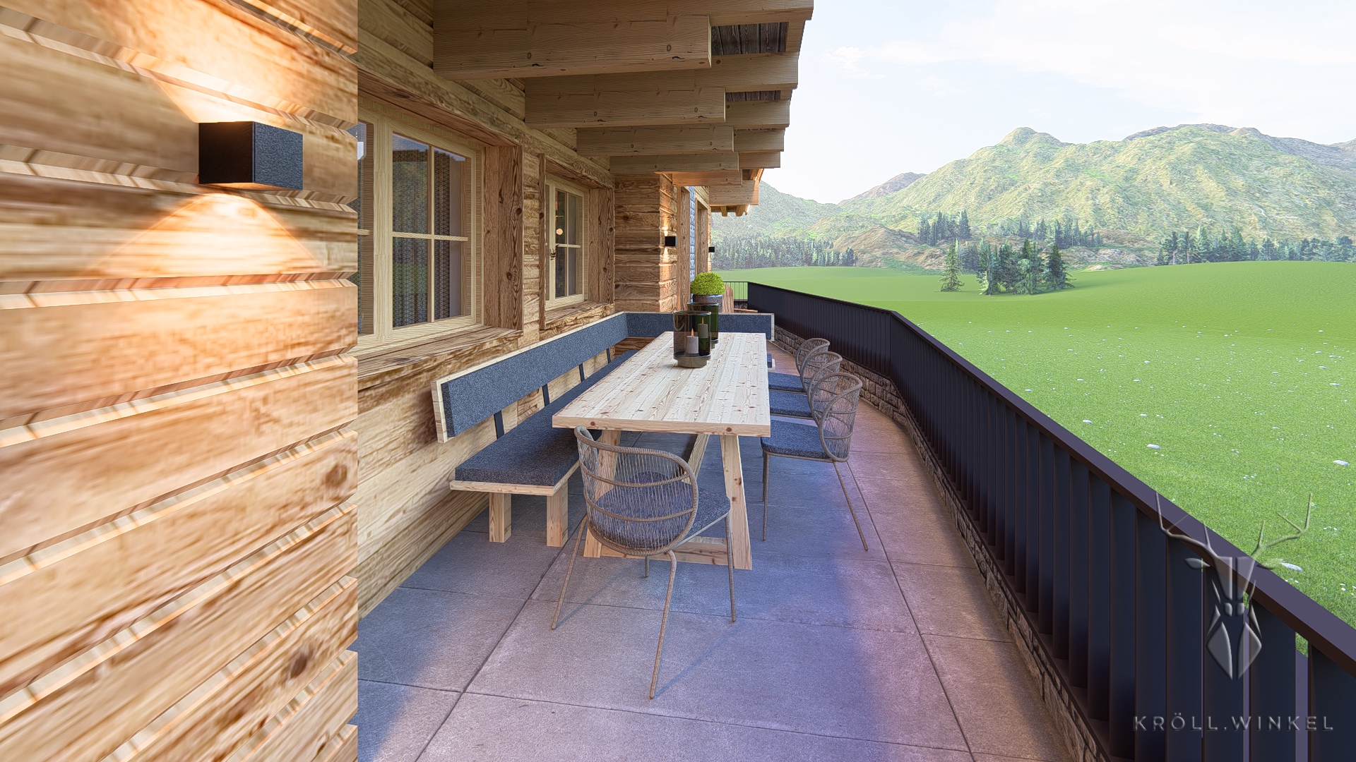 Terrasse mit Bergblick Chalet Hochkoenig in Maria Alm